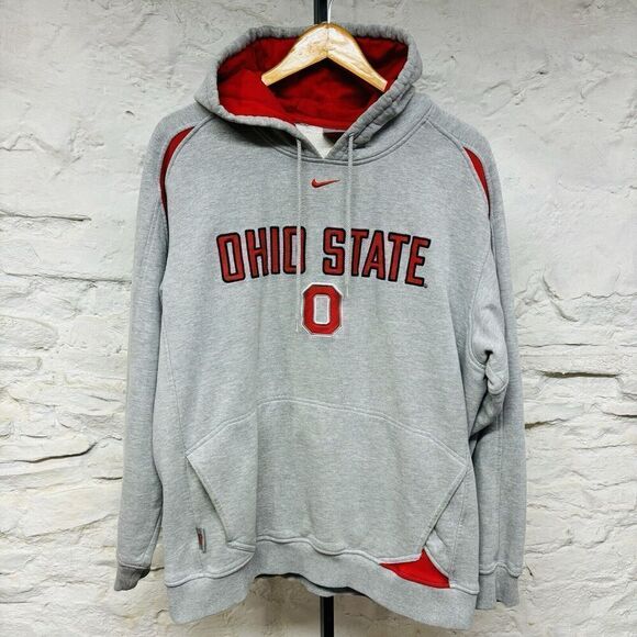 Vintage y2k Ohio State Nike Team Authentic Center Swoosh Hoodie Sweatshirt OSU - Picture 1 of 8
